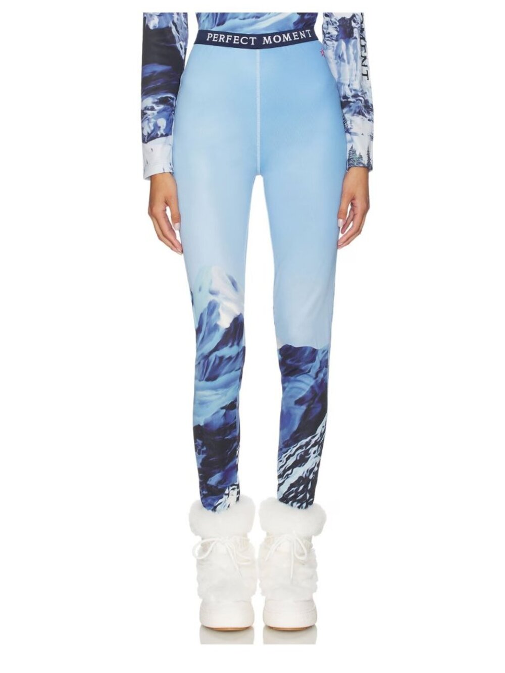 Perfect Moment printed base layer leggings Ski lift Blue NWT - Size M